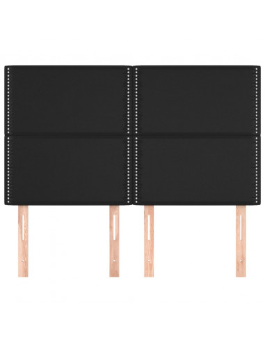 Testiere 4 pz Nere 72x5x78/88 cm in Similpelle