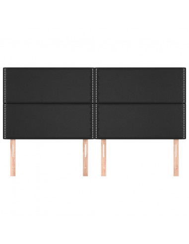 Testiera 4 pz Nera 80x5x78/88 cm in Similpelle