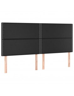 Testiera 4 pz Nero 90x5x78/88 cm in Similpelle 2