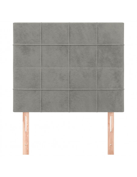 Testiera 2 pz Grigio Chiaro 90x5x78/88 cm in Velluto