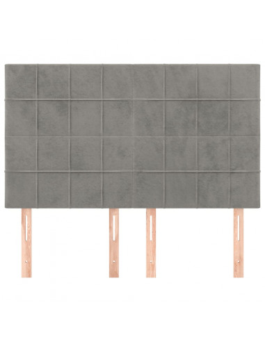 Testiere 4 pz Grigio Chiaro 72x5x78/88 cm in Velluto