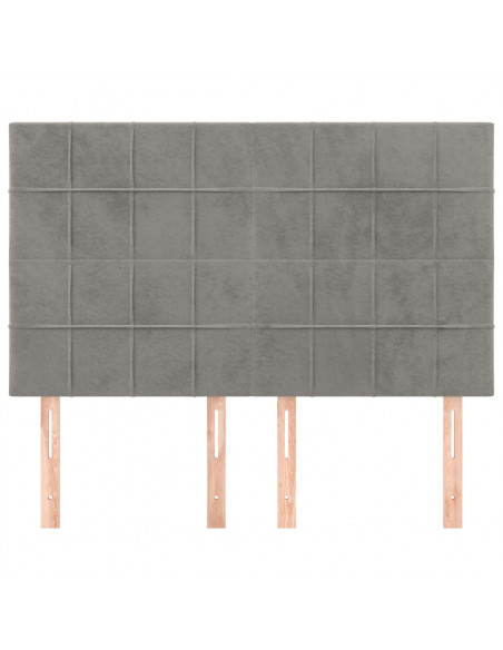 Testiere 4 pz Grigio Chiaro 72x5x78/88 cm in Velluto