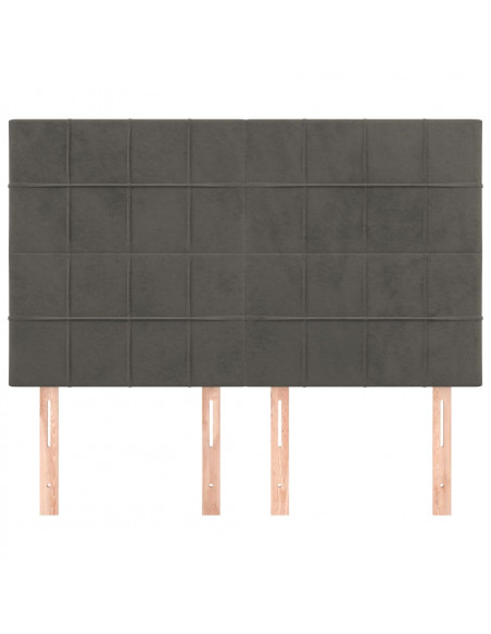 Testiere 4 pz Grigio Scuro 72x5x78/88 cm in Velluto