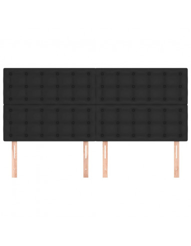 Testiere 4 pz Nere 100x5x78/88 cm in Similpelle