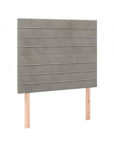 Testiere 2 pz Grigio Chiaro 100x5x78/88 cm in Velluto