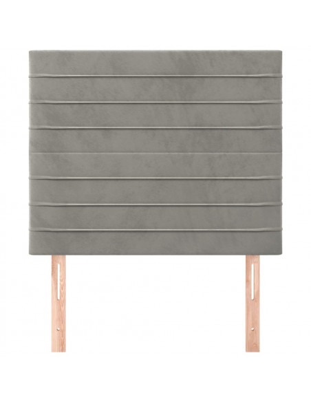 Testiere 2 pz Grigio Chiaro 100x5x78/88 cm in Velluto