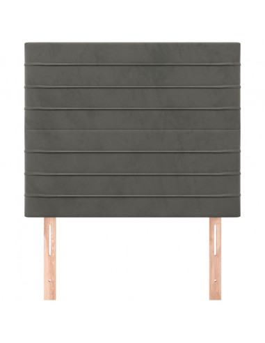 Testiere 2 pz Grigio Scuro 100x5x78/88 cm in Velluto