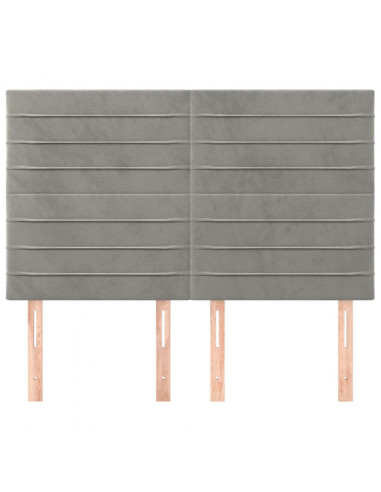 Testiere 4 pz Grigio Chiaro 72x5x78/88 cm in Velluto