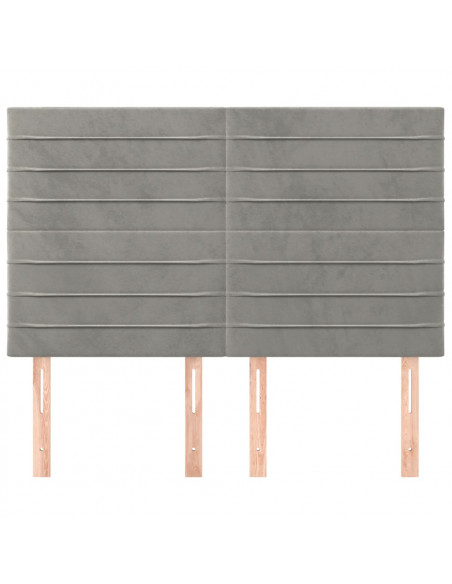 Testiere 4 pz Grigio Chiaro 72x5x78/88 cm in Velluto