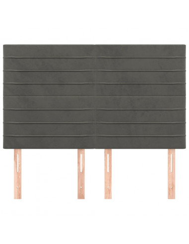 Testiere 4 pz Grigio Scuro 72x5x78/88 cm in Velluto