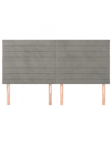 Testiere 4 pz Grigio Chiaro 100x5x78/88 cm in Velluto