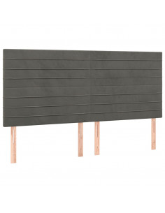 Testiere 4 pz Grigio Scuro 100x5x78/88 cm in Velluto 2