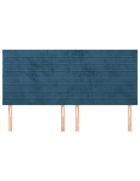 Testiere 4 pz Blu Scuro 100x5x78/88 cm in Velluto