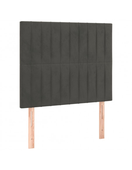 Testiere 2 pz Grigio Scuro 100x5x78/88 cm in Velluto