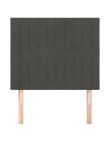 Testiere 2 pz Grigio Scuro 100x5x78/88 cm in Velluto