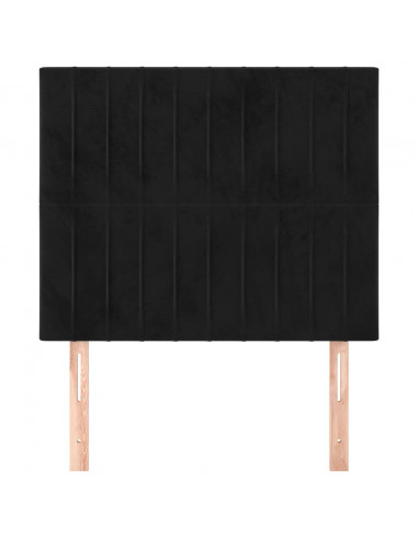 Testiere 2 pz Nere 100x5x78/88 cm in Velluto