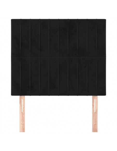Testiere 2 pz Nere 100x5x78/88 cm in Velluto