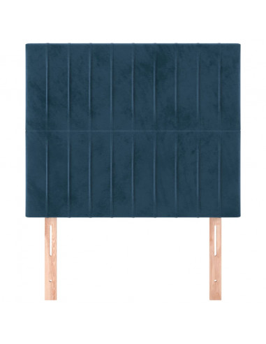 Testiere 2 pz Blu Scuro 100x5x78/88 cm in Velluto