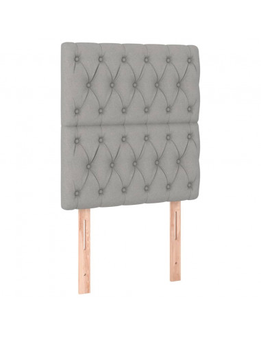 Testiera 2 pz Grigio Chiaro 80x7x78/88 cm in Tessuto