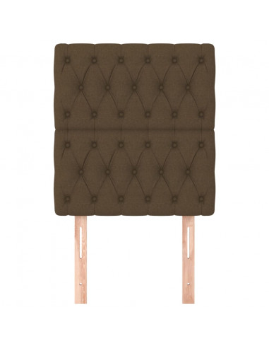 Testiera 2 pz Marrone Scuro 80 x 7 x 78/88 cm in Tessuto