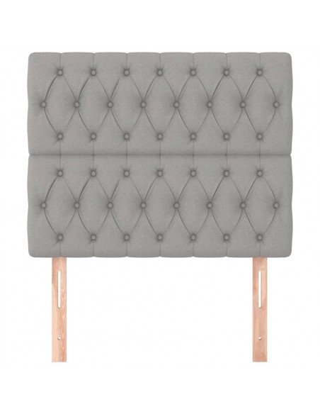 Testiere 2 pz Grigio Chiaro 100x7x78/88 cm in Tessuto