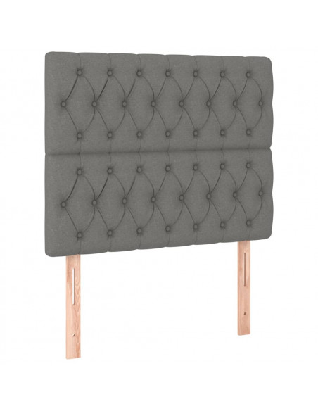 Testiere 2 pz Grigio Scuro 100x7x78/88 cm in Tessuto
