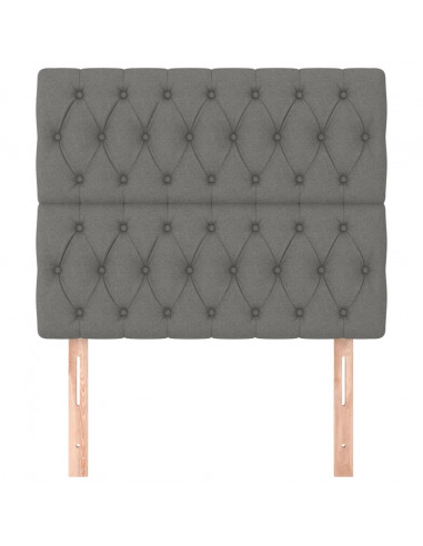 Testiere 2 pz Grigio Scuro 100x7x78/88 cm in Tessuto