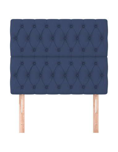 Testiera 2 pz Blu 100 x 7 x 78/88 cm in Tessuto