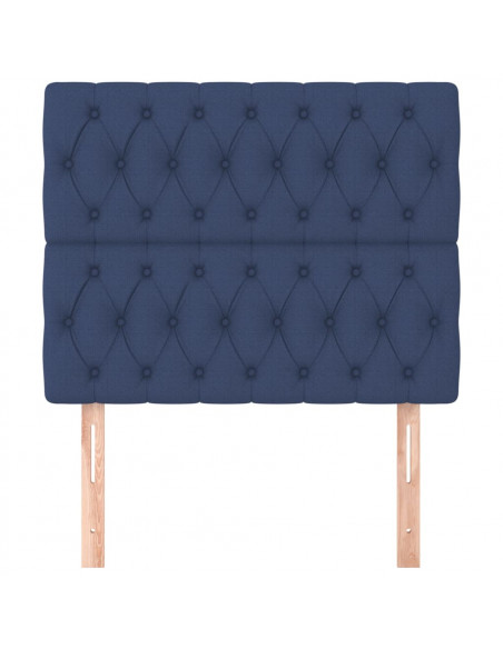 Testiera 2 pz Blu 100 x 7 x 78/88 cm in Tessuto