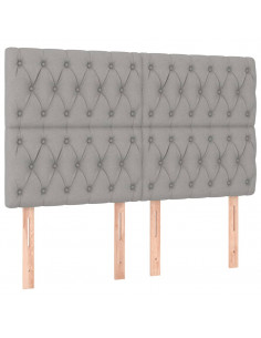 Testiere 4 pz Grigio Chiaro 72x7x78/88 cm in Tessuto 2