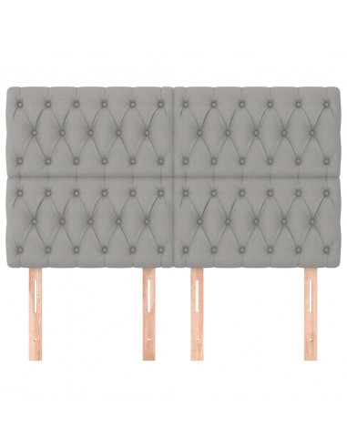 Testiere 4 pz Grigio Chiaro 72x7x78/88 cm in Tessuto