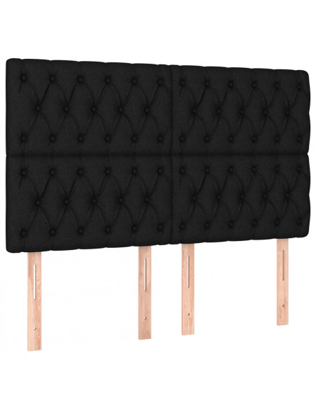 Testiere 4 pz Nere72 x 7 x 78/88 cm in Tessuto