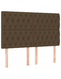 Testiere 4 pz Marrone Scuro 72 x 7 x 78/88 cm in Tessuto 2