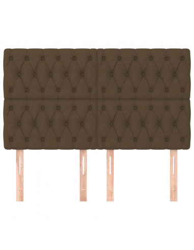 Testiere 4 pz Marrone Scuro 72 x 7 x 78/88 cm in Tessuto