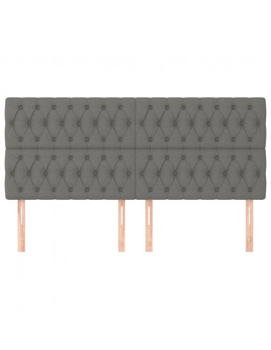 Testiere 4 pz Grigio Scuro 100x7x78/88 cm in Tessuto