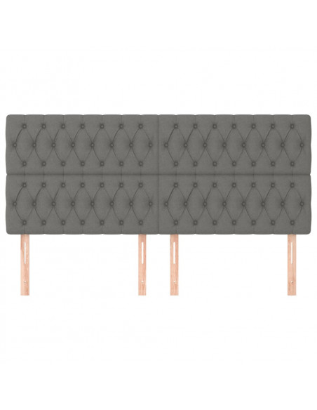 Testiere 4 pz Grigio Scuro 100x7x78/88 cm in Tessuto