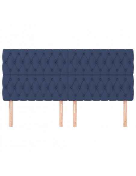 Testiera 4 pz Blu 100 x 7 x 78/88 cm in Tessuto