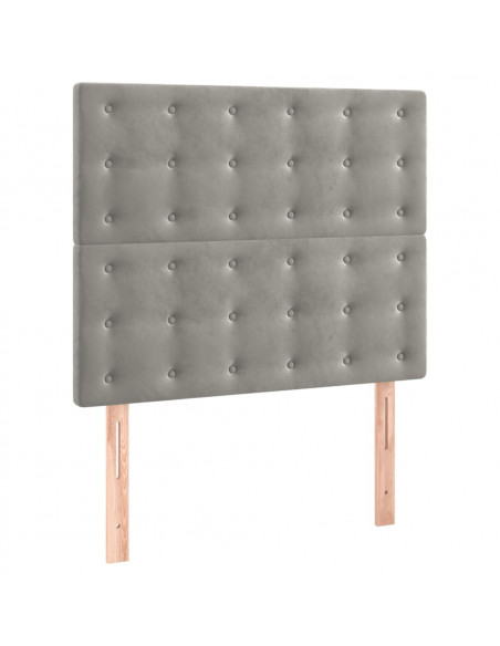 Testiera 2 pz Grigio Chiaro 80x5x78/88 cm in Velluto