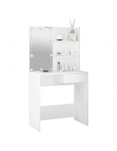 Toeletta con LED Bianca 74,5x40x141 cm