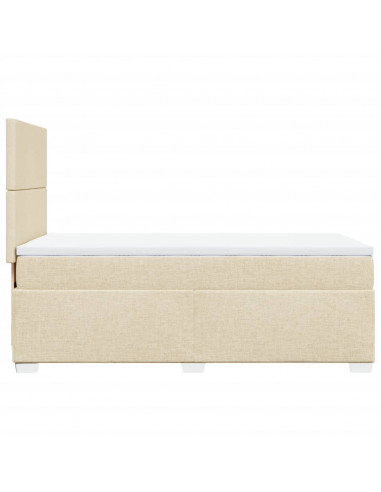 Giroletto a Molle con Materasso Crema 100x200 cm in Tessuto