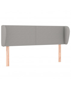 Testiera ad Orecchio Grigio Chiaro 147x23x78/88 cm in Tessuto 2