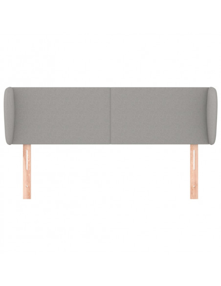 Testiera ad Orecchio Grigio Chiaro 147x23x78/88 cm in Tessuto