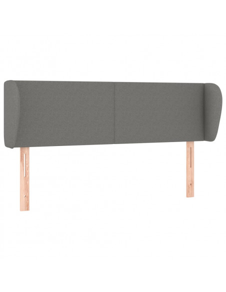 Testiera ad Orecchio Grigio Scuro 147x23x78/88 cm in Tessuto
