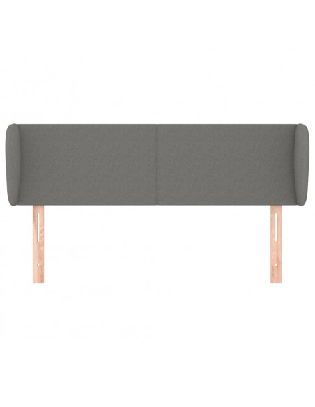 Testiera ad Orecchio Grigio Scuro 147x23x78/88 cm in Tessuto