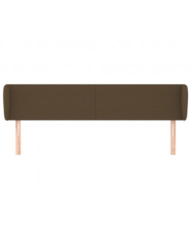 Testiera ad Orecchio Marrone Scuro 163x23x78/88 cm in Tessuto