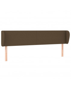 Testiera ad Orecchio Marrone Scuro 203x23x78/88 cm in Tessuto 2