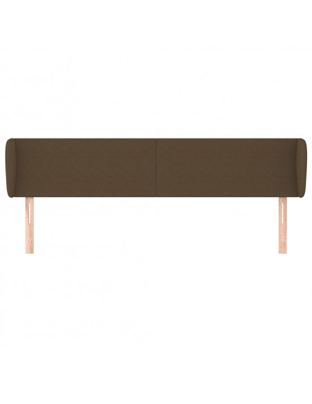 Testiera ad Orecchio Marrone Scuro 203x23x78/88 cm in Tessuto