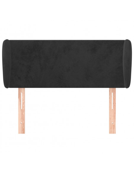 Testiera ad Orecchio Nera 93x23x78/88 cm in Velluto