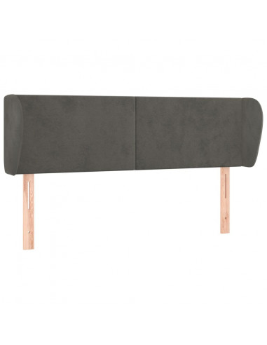 Testiera ad Orecchio Grigio Scuro 147x23x78/88 cm in Velluto