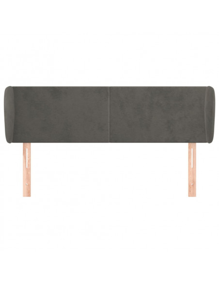 Testiera ad Orecchio Grigio Scuro 147x23x78/88 cm in Velluto